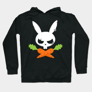 Bunny Rabbit Pirate Skull _ Carrot Bones Funny Easter Hoodie